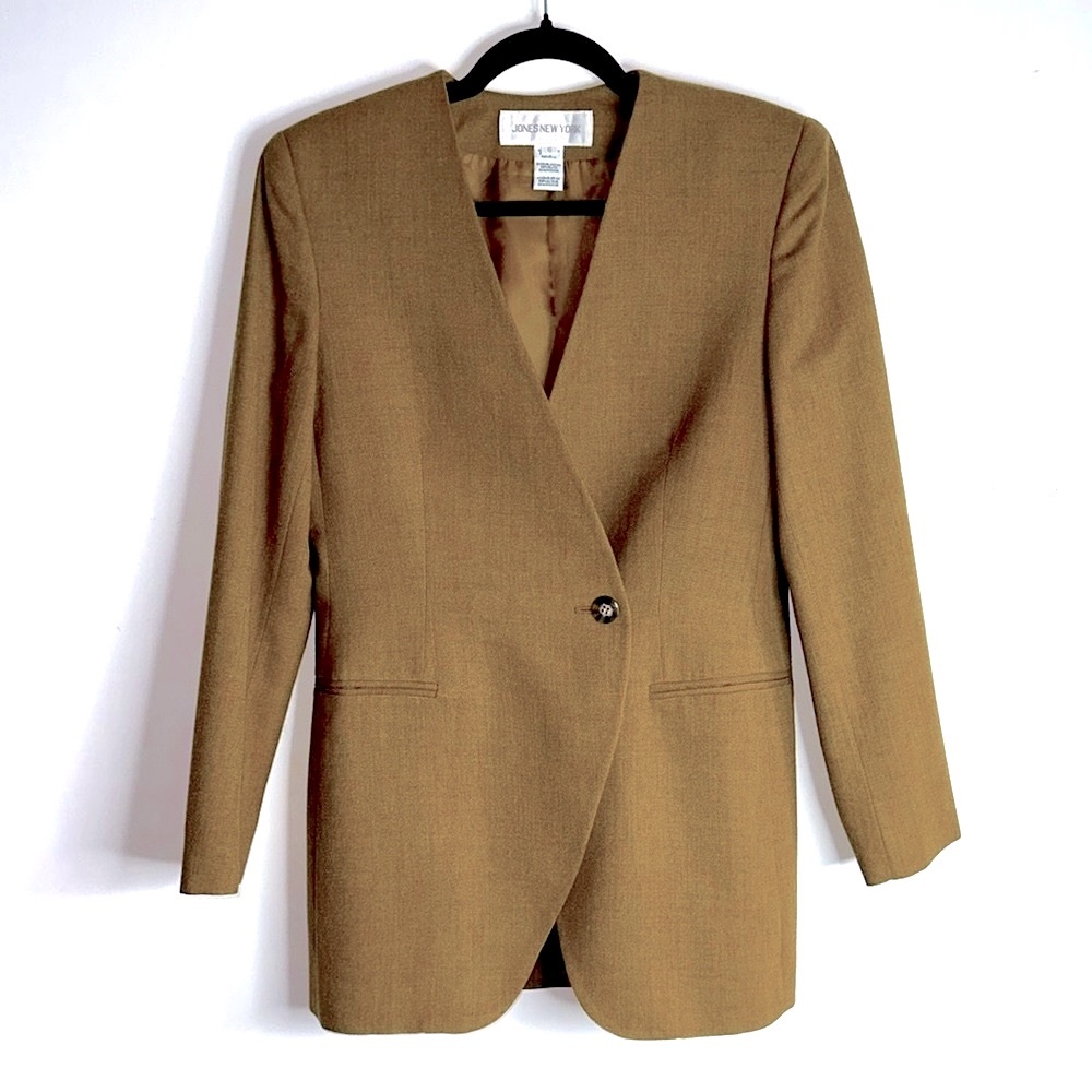 Vintage Jones New York Asymmetric Wool Blazer - Picture 3 of 11